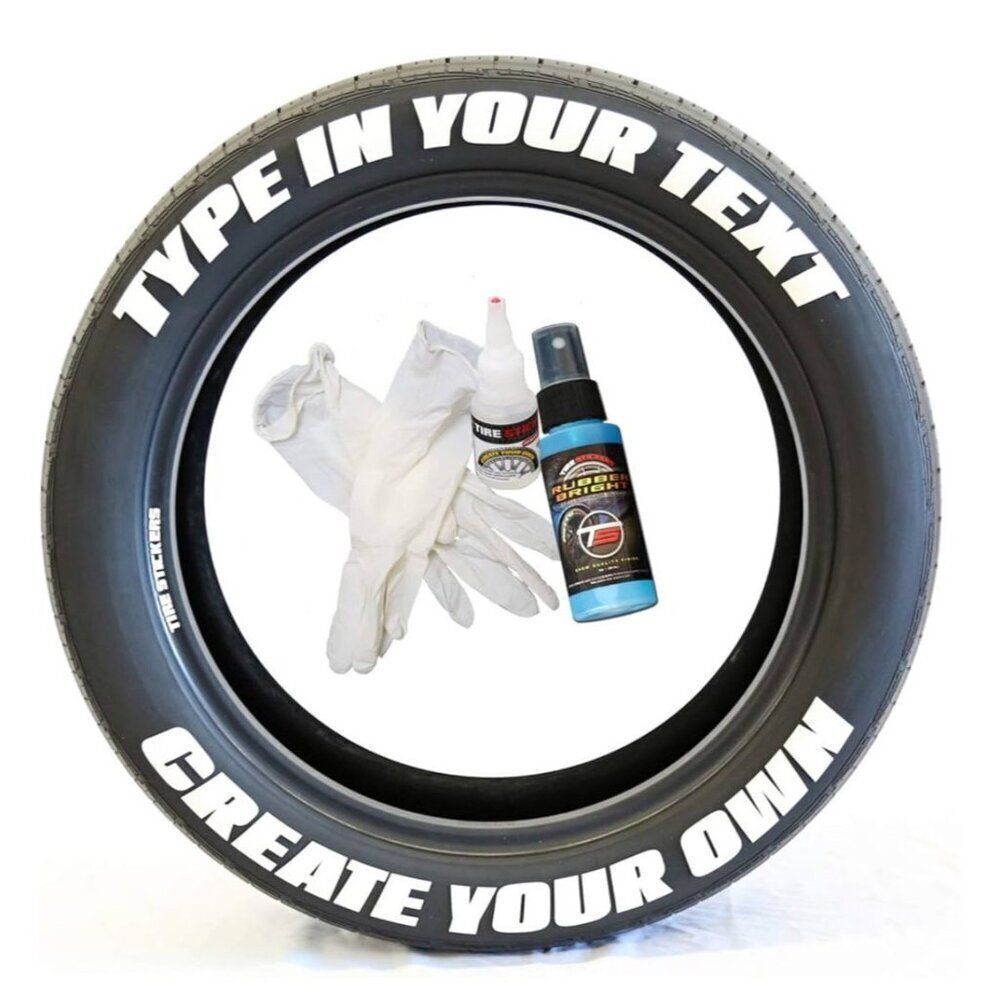 TS Tire Stickers Permanent Raised Rubber Lettering